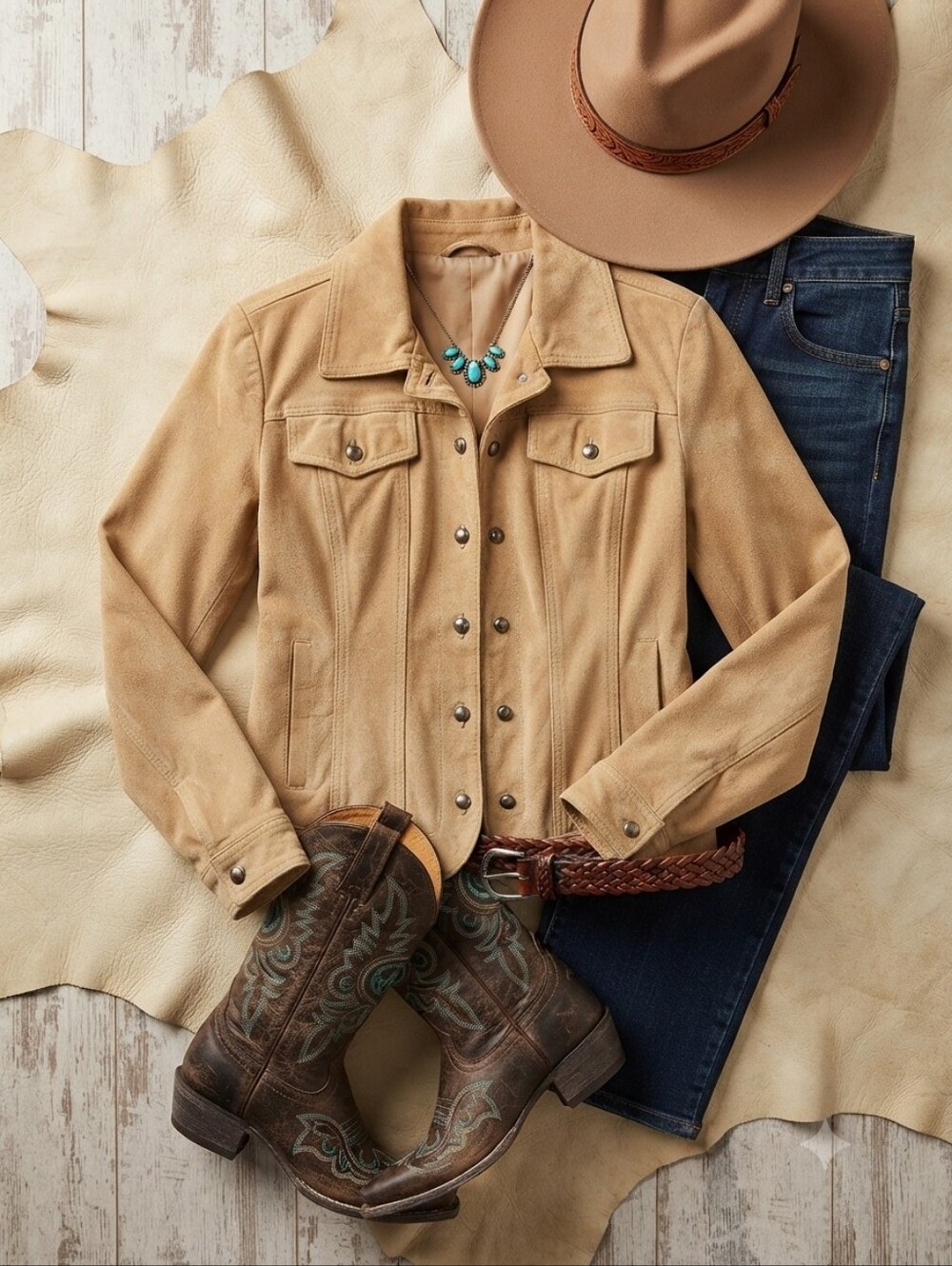 Christopher & Banks Tan Pig Leather Button Up Jacket